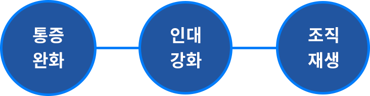 통증 완화, 인대 강화, 조직 재생