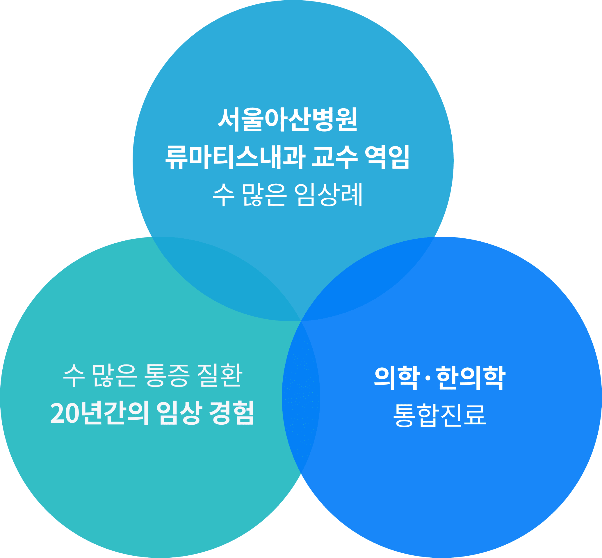 수많은 통증질환 20년간의 임상 경험, 서울아산병원 류마티스내과 교수 수 많은 임상례, 의학·한의학 통합진료